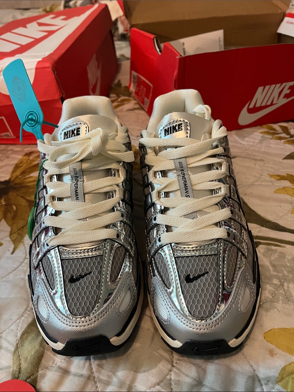 Nike Kids Silver and White Athletic Sneakers